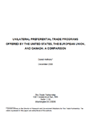 Unilateral Preferential Trade Programs Offered by the United States, the European Union, and Canada: A Comparison (2008)
