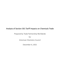 Analysis of Section 301 Tariff Impacts on Chemicals Trade (2021)